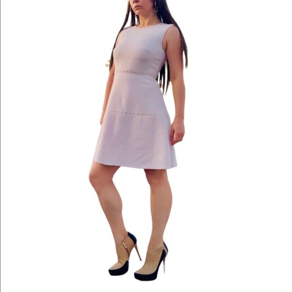 Kate Spade Rose Gold Studs Blush Pink A-Line Dress - Picture 6 of 15